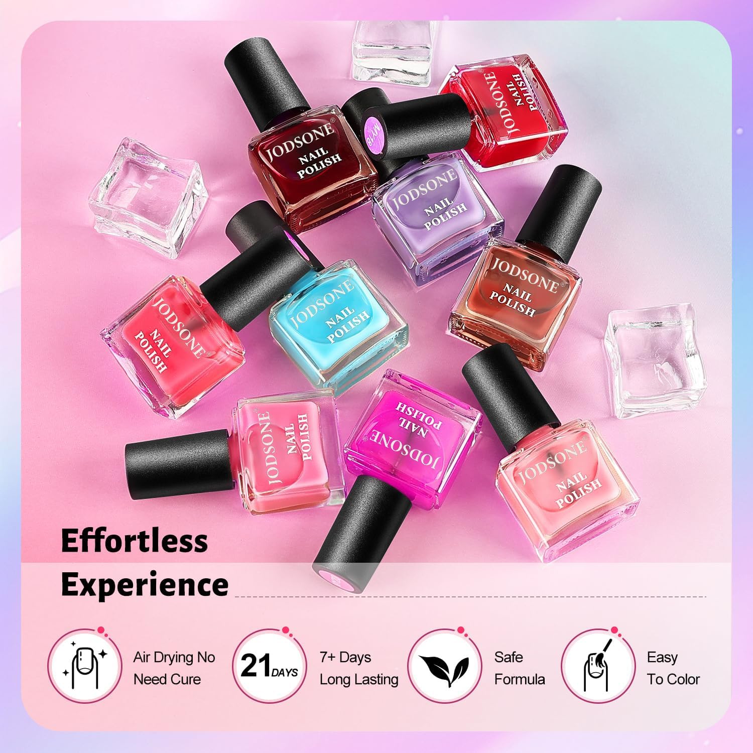 Thumbnail 4 de JODSONE Set Smalto Jelly: 10 Colori con Base e Top Coat, asciugatura rapida e lucentezza alta