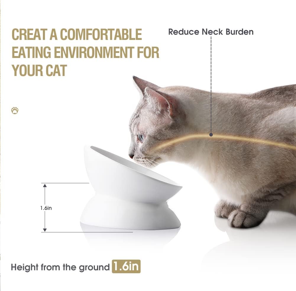 Detalle de Sweejar Home slanted cat bowls 140ml
