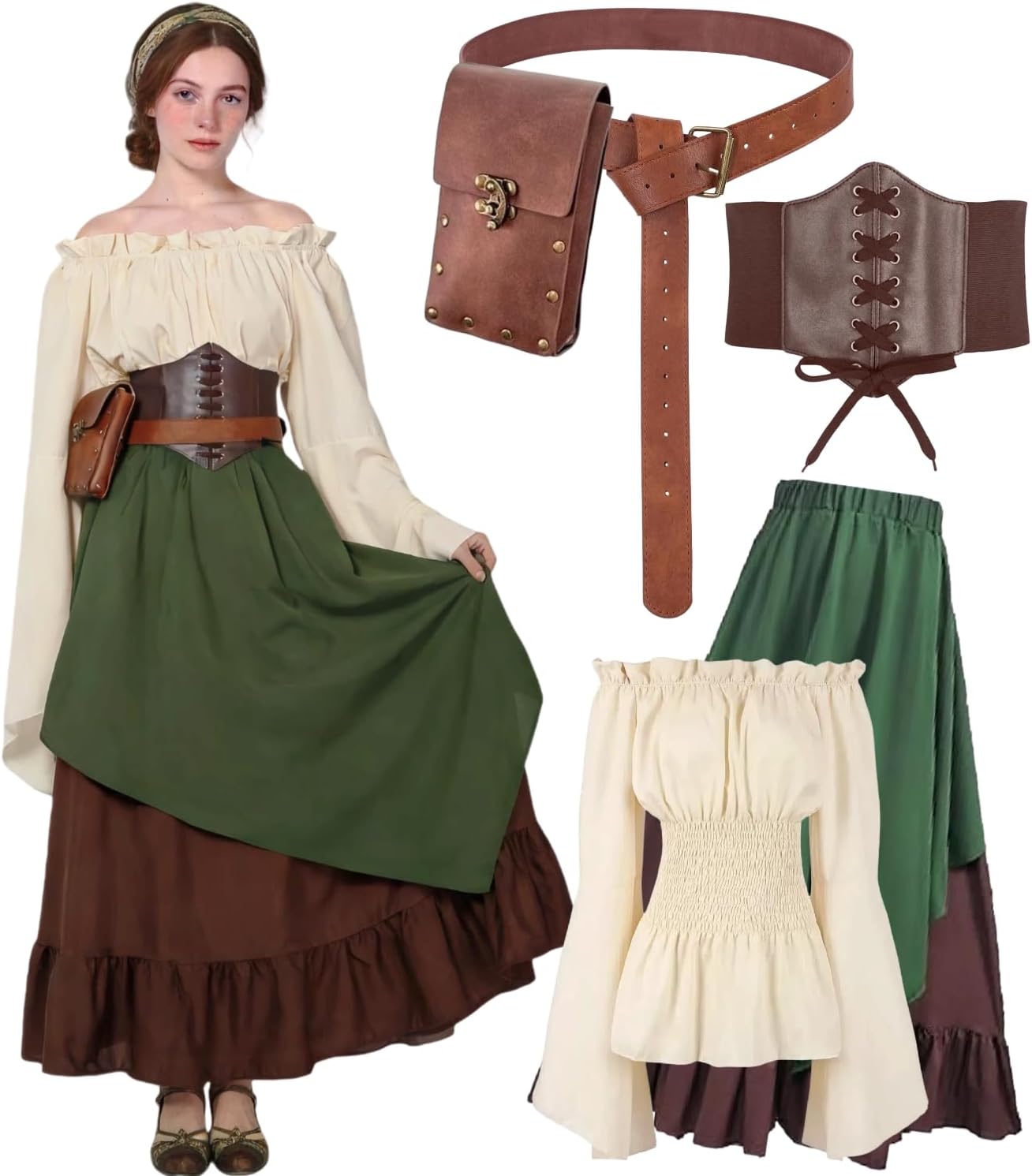 Detalle de Kasahara 5pcs Mittelalterkostüm Set