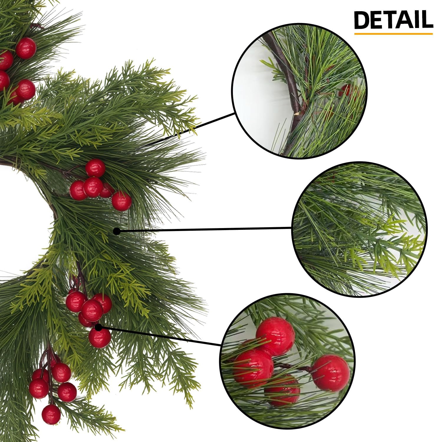 Detalle 1 de HipTree Candle Ring Wreaths, 14-Inch