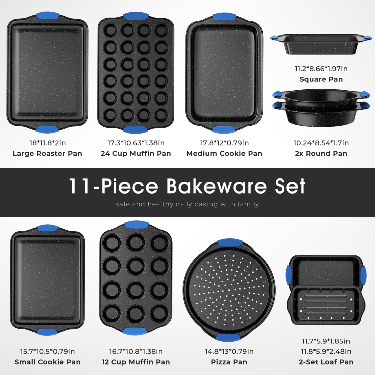 Detalle 2 de 11-Piece Professional Stackable Baking Set with Oven-Safe Nonstick Cookware