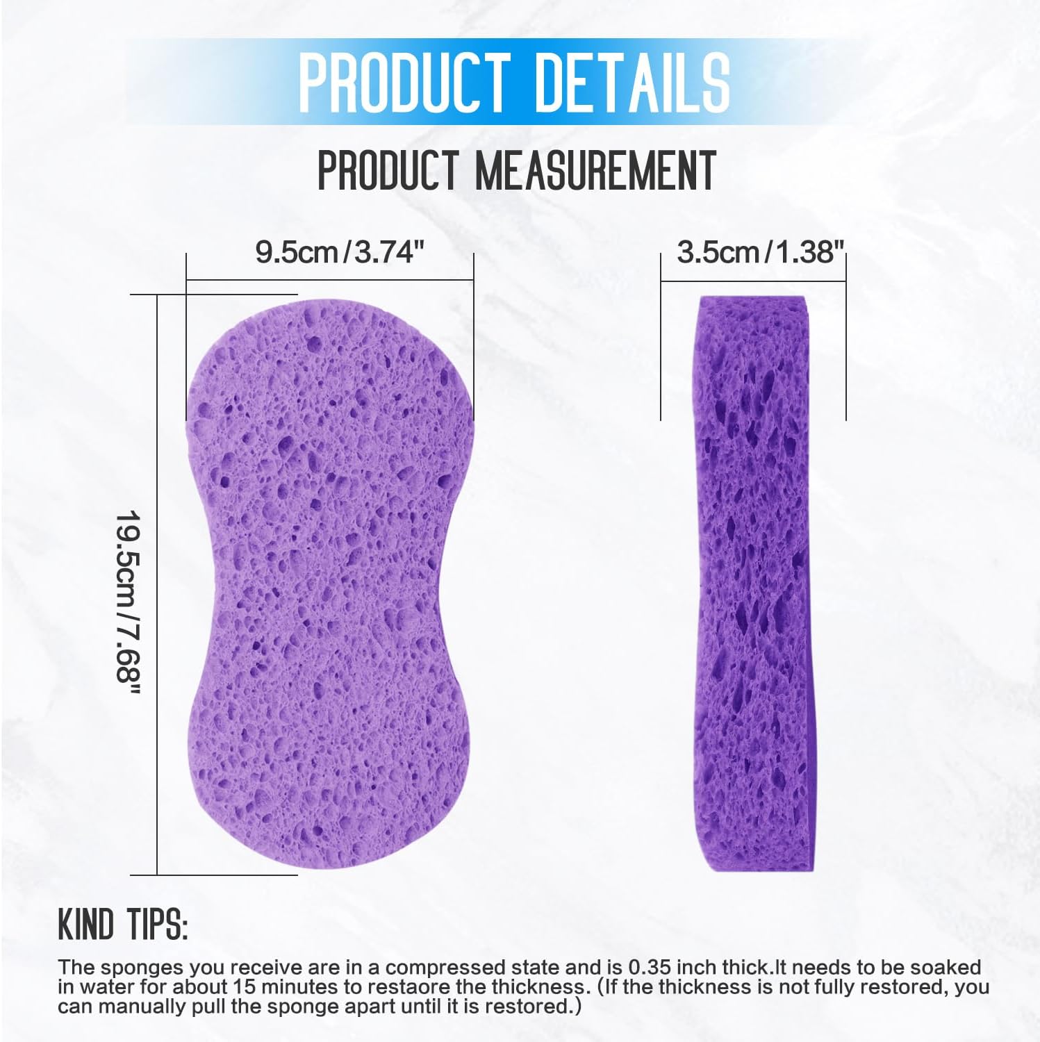 Thumbnail 1 de 3-Pack Large Natural Cellulose Sponges 7.68in