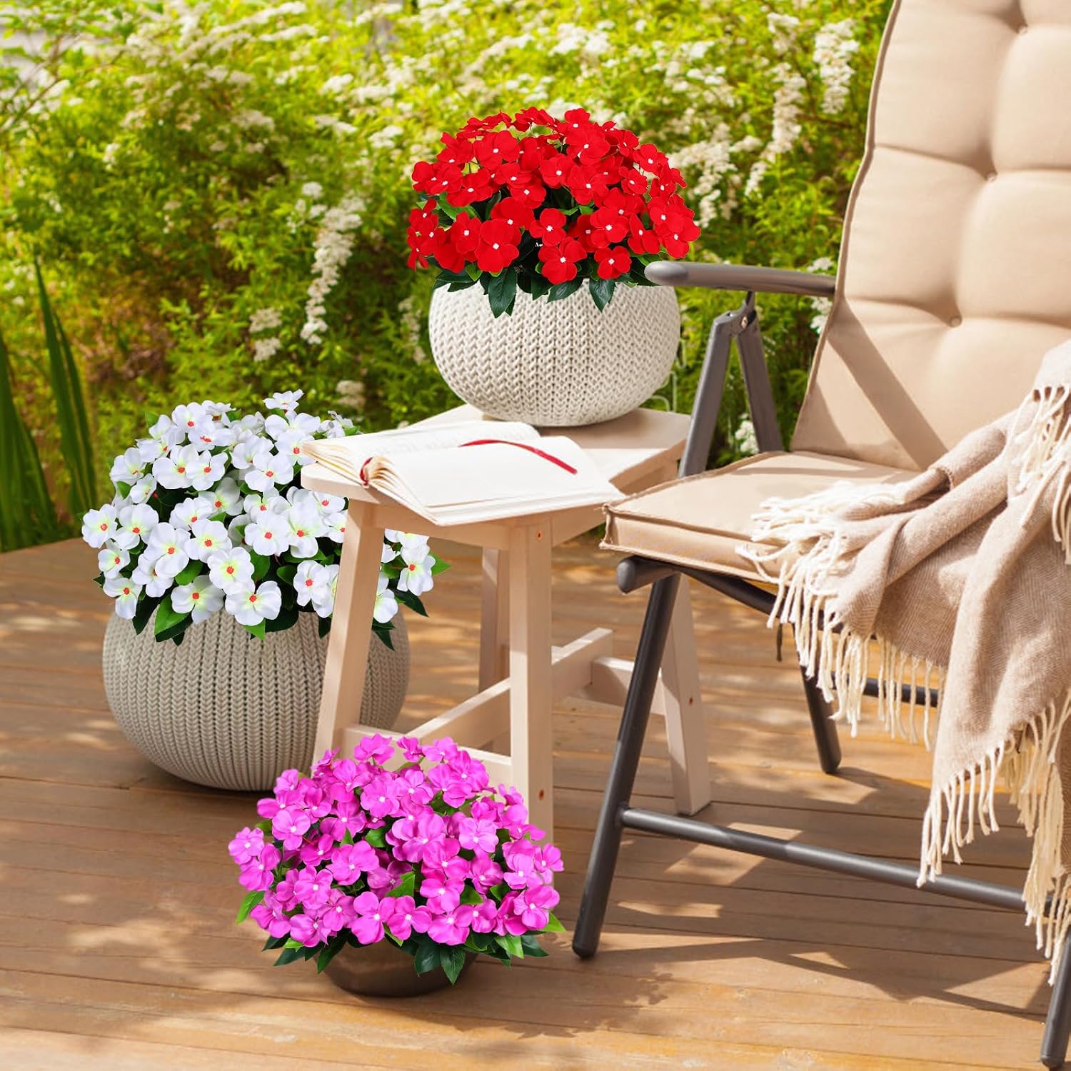 Detalle 2 de Hobyhoon 7-branch faux impatiens bouquet