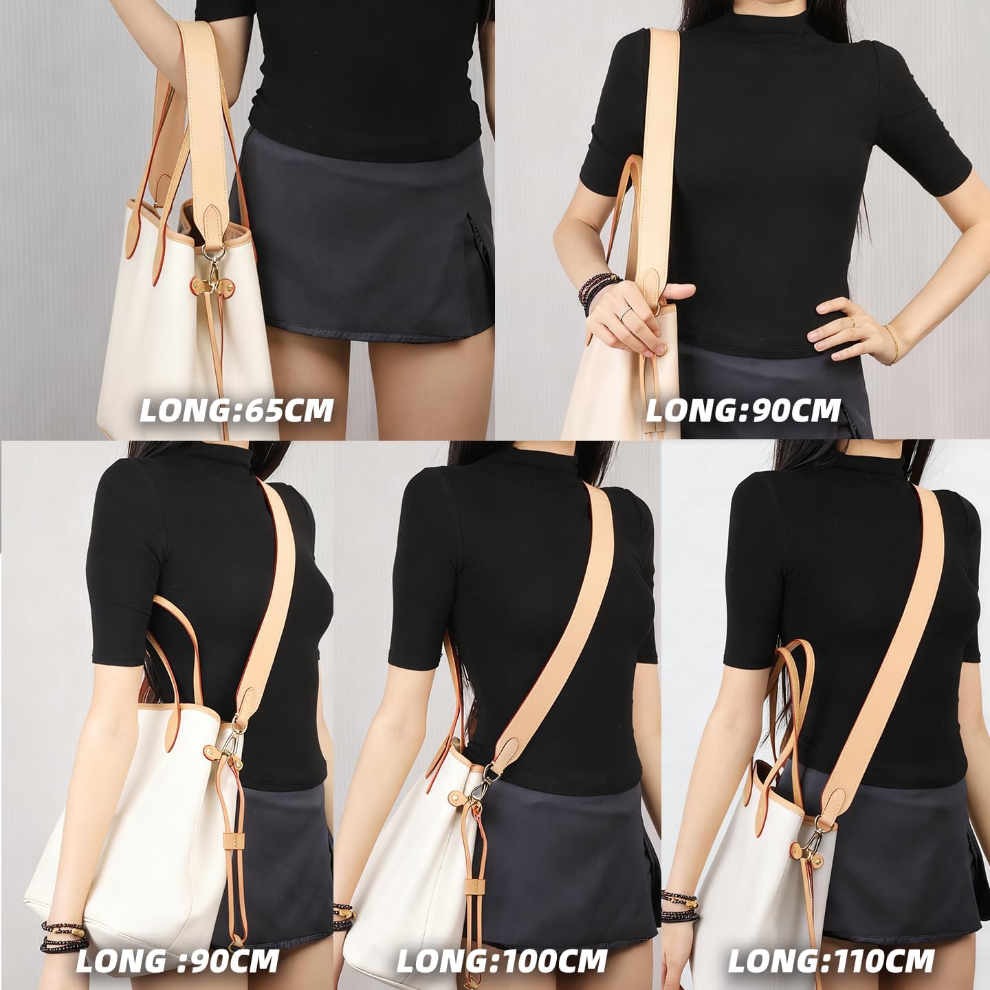 Thumbnail 6 de DGAZ Vachetta Leather Shoulder Strap Replacement (65cm) for Neverfull bags with O-rings