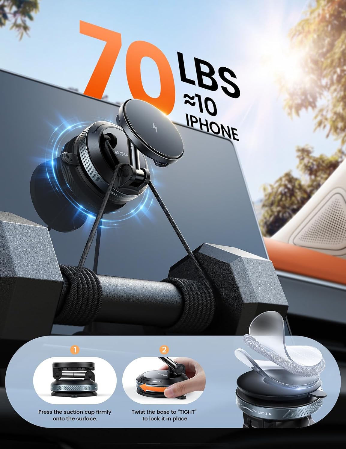 Detalle de Lamicall Magnetic Car Charger 15W