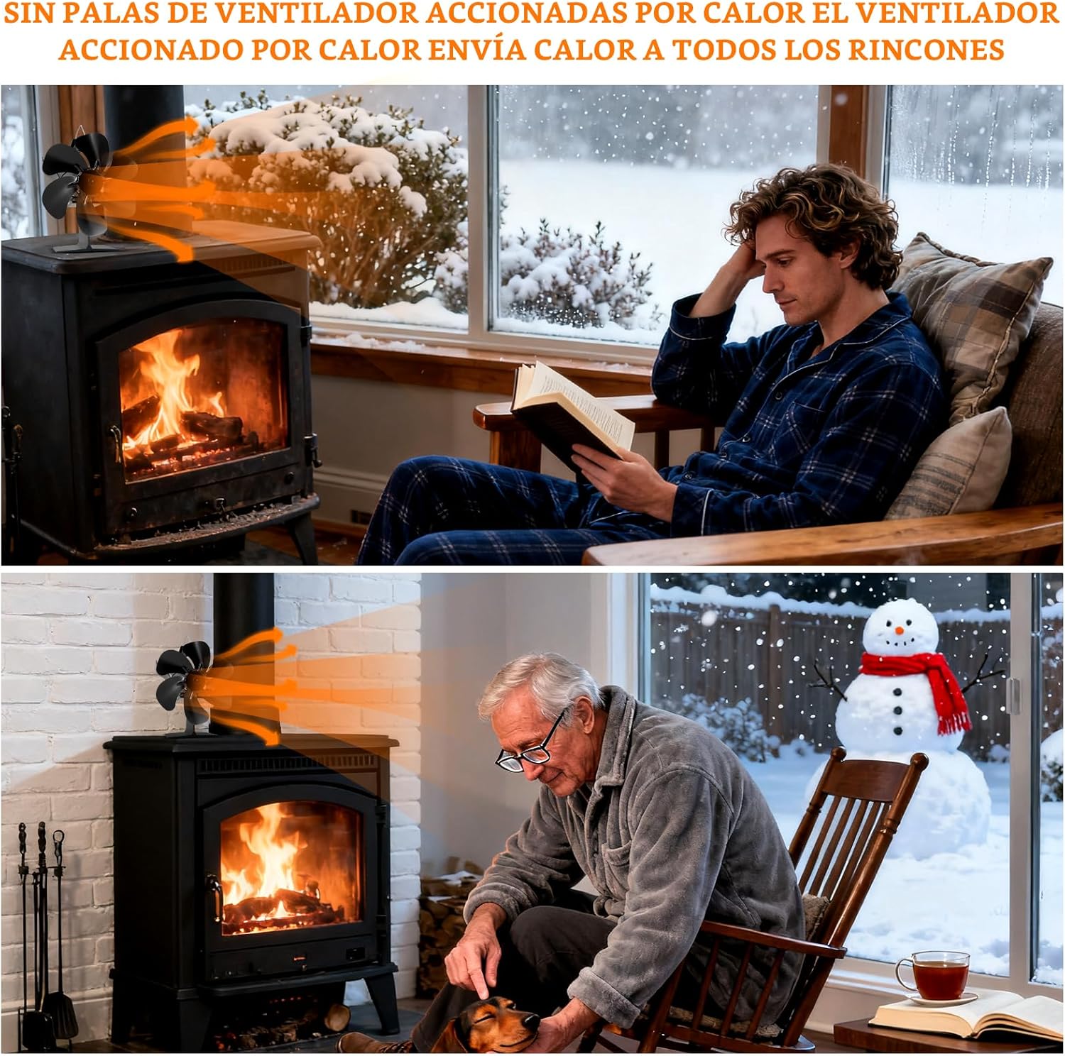 Thumbnail 4 de Shenyini ventilador de estufa para chimeneas 6 aspas