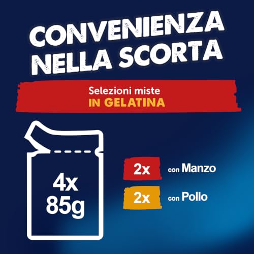Detalle de Felix Le Ghiottonerie Junior: Cibo Umido per Gatti, 48 Bustine da 85 g – Mix