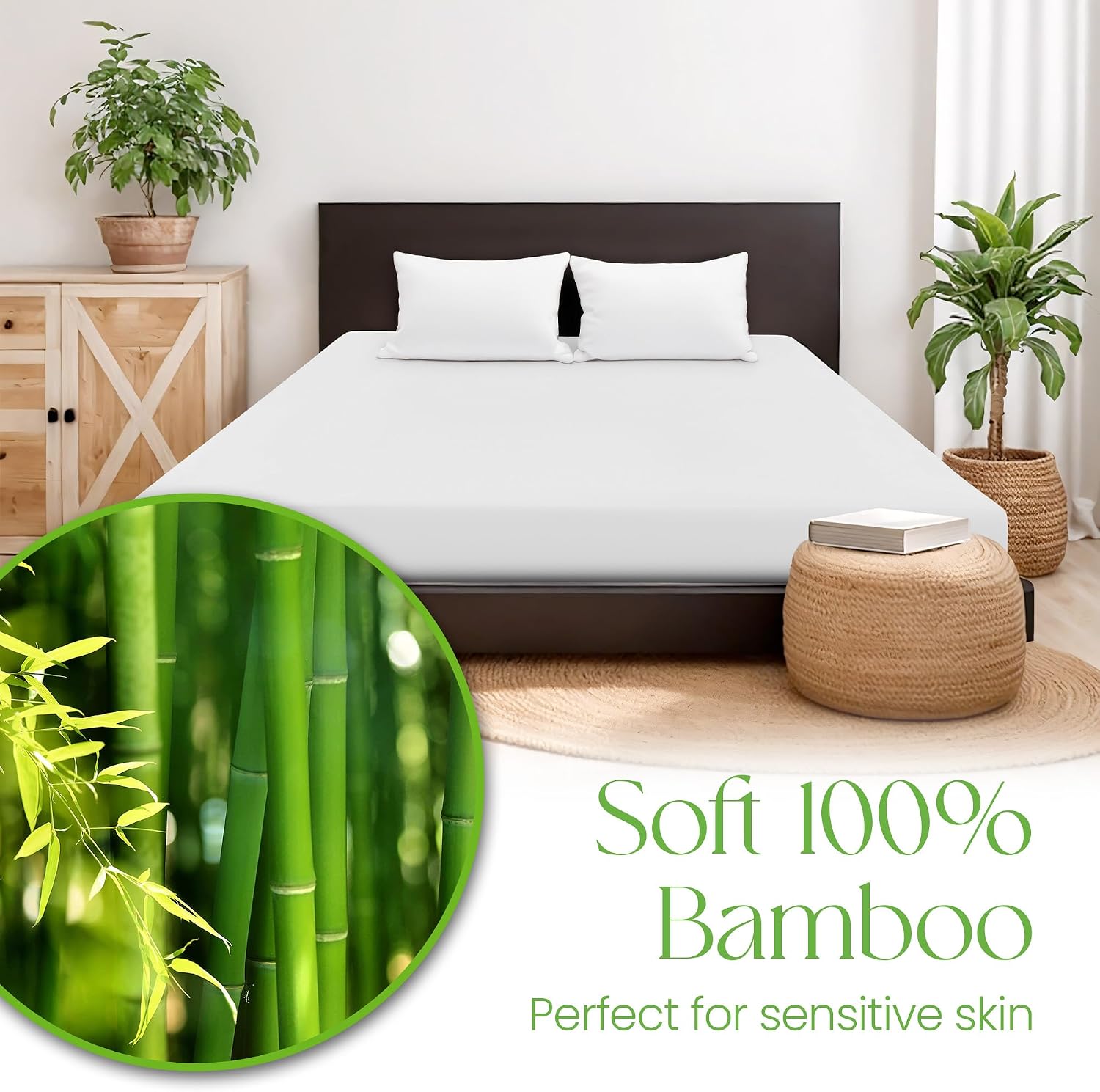 Thumbnail 3 de 100% Bamboo Waterproof Mattress Protector King Size 150 x 200 cm – Cooling, Breathable & Silent