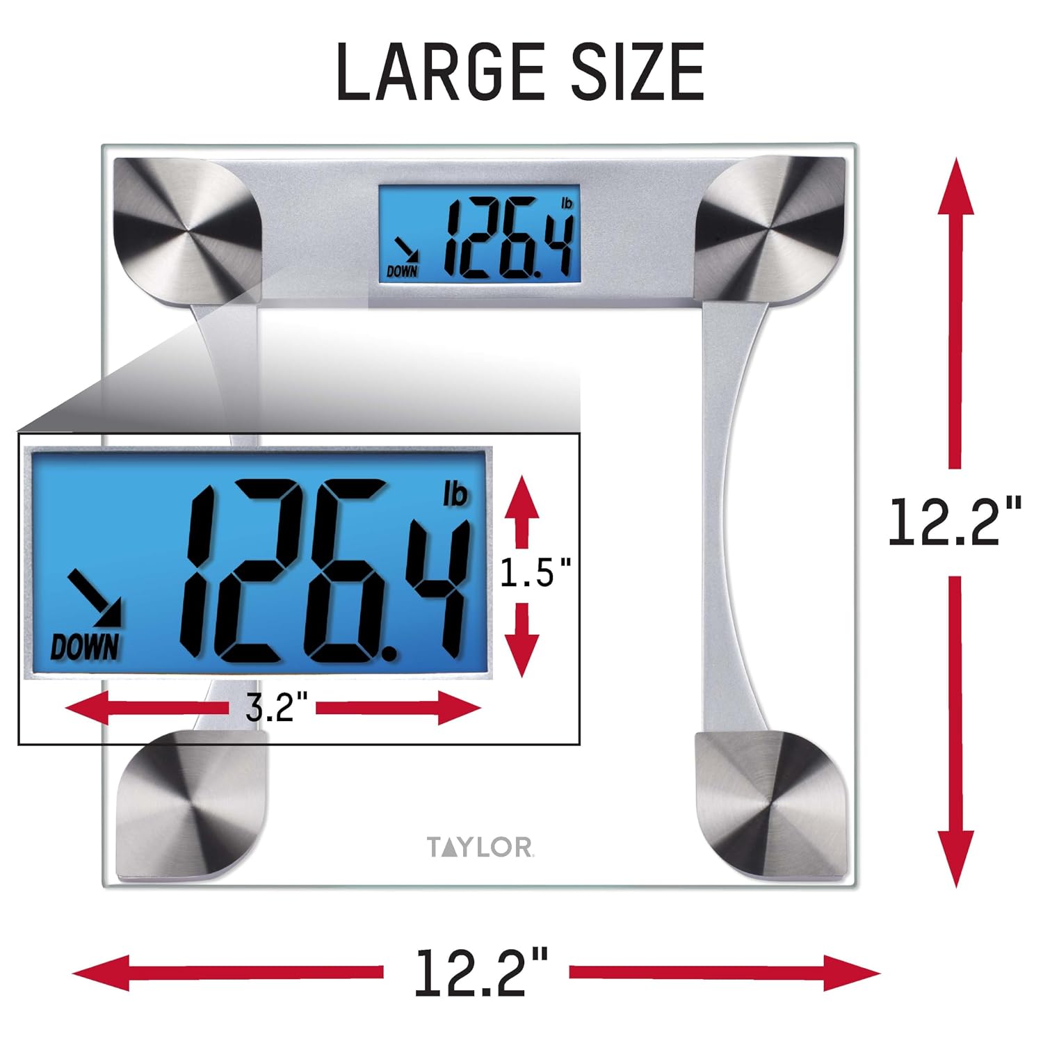 Detalle de Taylor Digital Glass Scale 440 lb ๐
