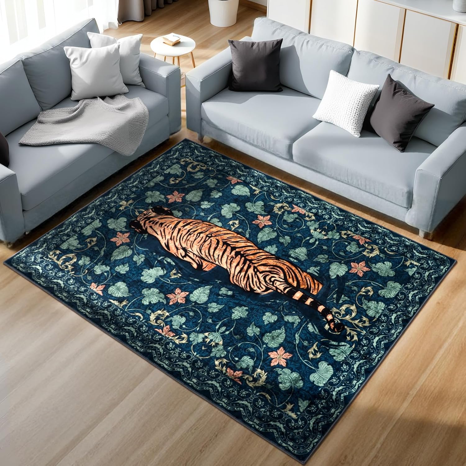 Thumbnail 6 de TUKDAK Waschbarer Teppich 120×180 cm Grün – weicher Short-Flair mit rutschfester Rückseite