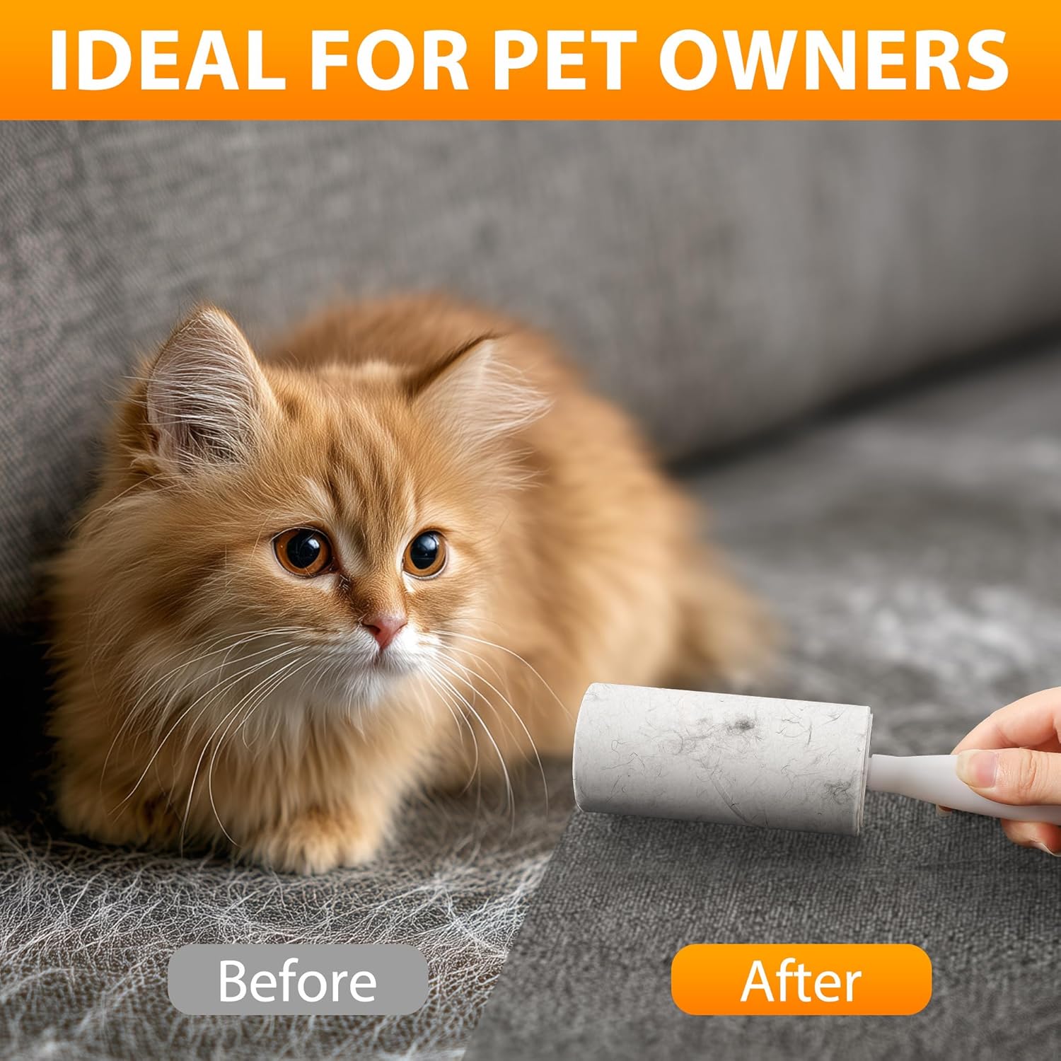 Detalle de Fusselrolle: Lint Roller Set mit 2 Abrollern und 2 Staubschutzhüllen – 60 Blatt pro Rolle, extra klebrige Haare entfernen von Kleidung, Sofa, Katzen- und Hundehaaren