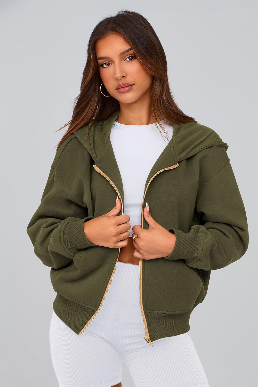Detalle 2 de PRETTYGARDEN Hoodies for Women Zip Up Hoodie