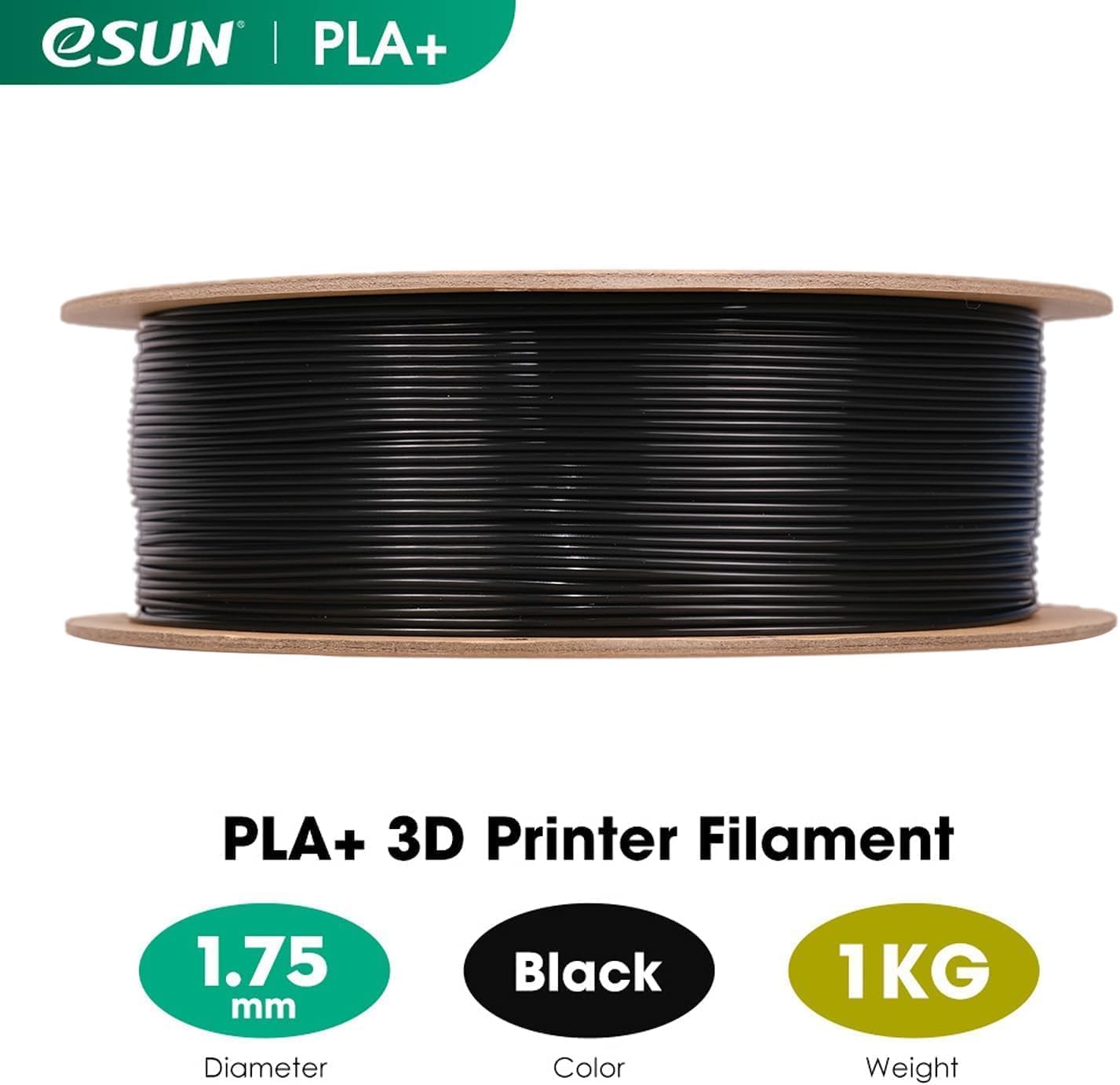 Detalle de eSUN PLA+ Filament 1.75mm 10KG Black