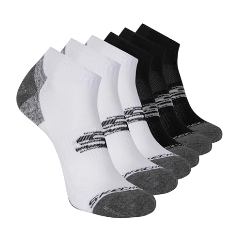 Skechers Quarter Crew Socks, blanc/gray, 10-13 ⚙