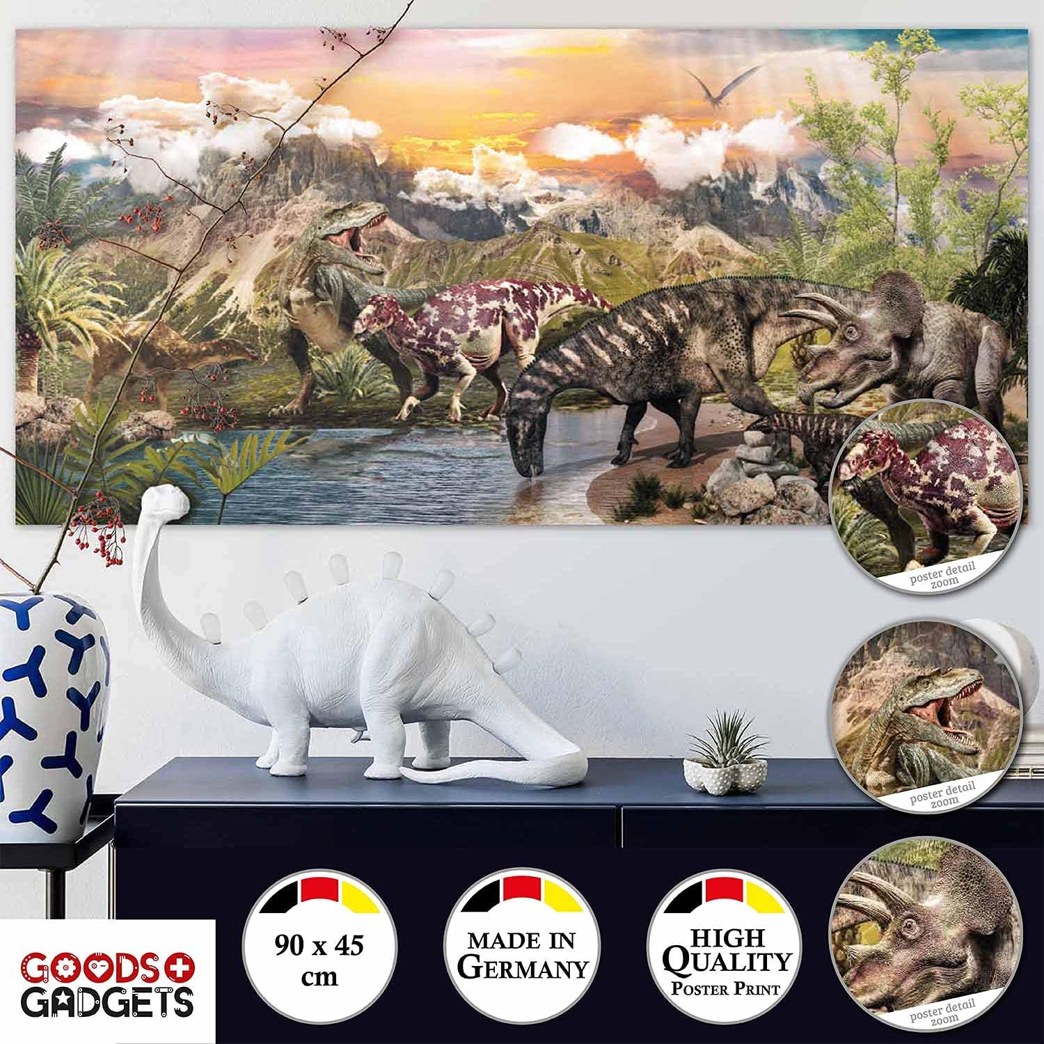 Detalle 2 de GOODS+GADGETS Dinosaur Poster, 90 x 45 cm, 250 g/m² Glossy Print