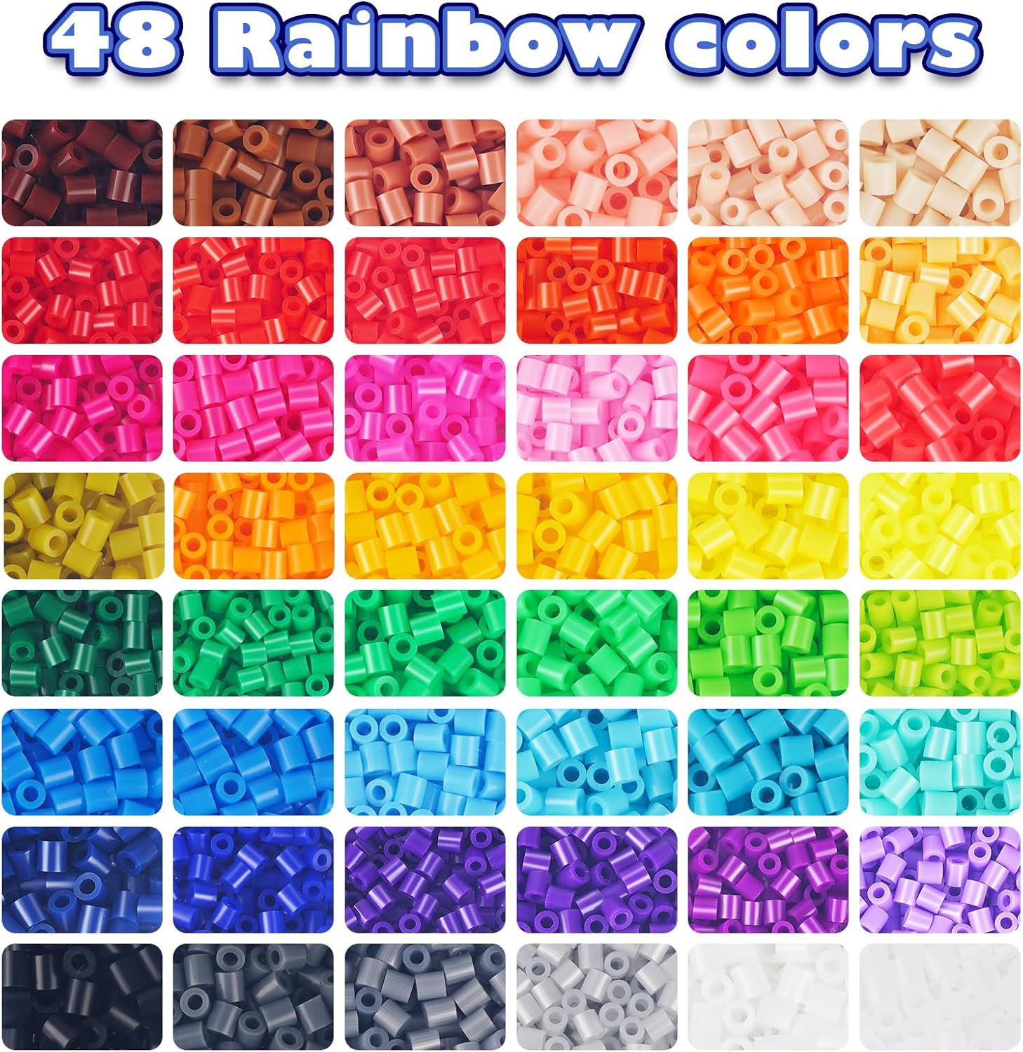 Thumbnail 2 de FunzBo Bügelperlen Set XXL mit 31.000 Teilen, 48 Farben (5 mm) – Komplettset mit Zubehör, Platten & Aufbewahrungsbox