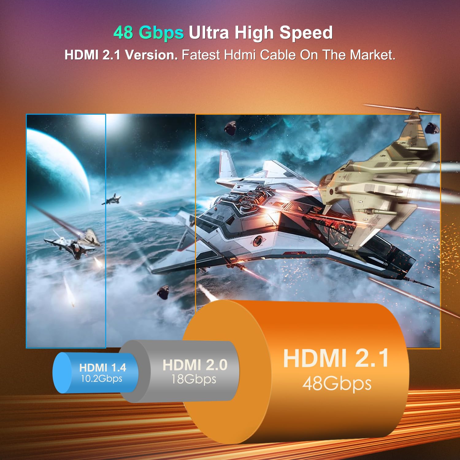 Thumbnail 3 de LEADSTAR Fiber Optic HDMI Cable 100 ft — 8K/4K, HDMI 2.1, 48Gbps, eARC, VRR