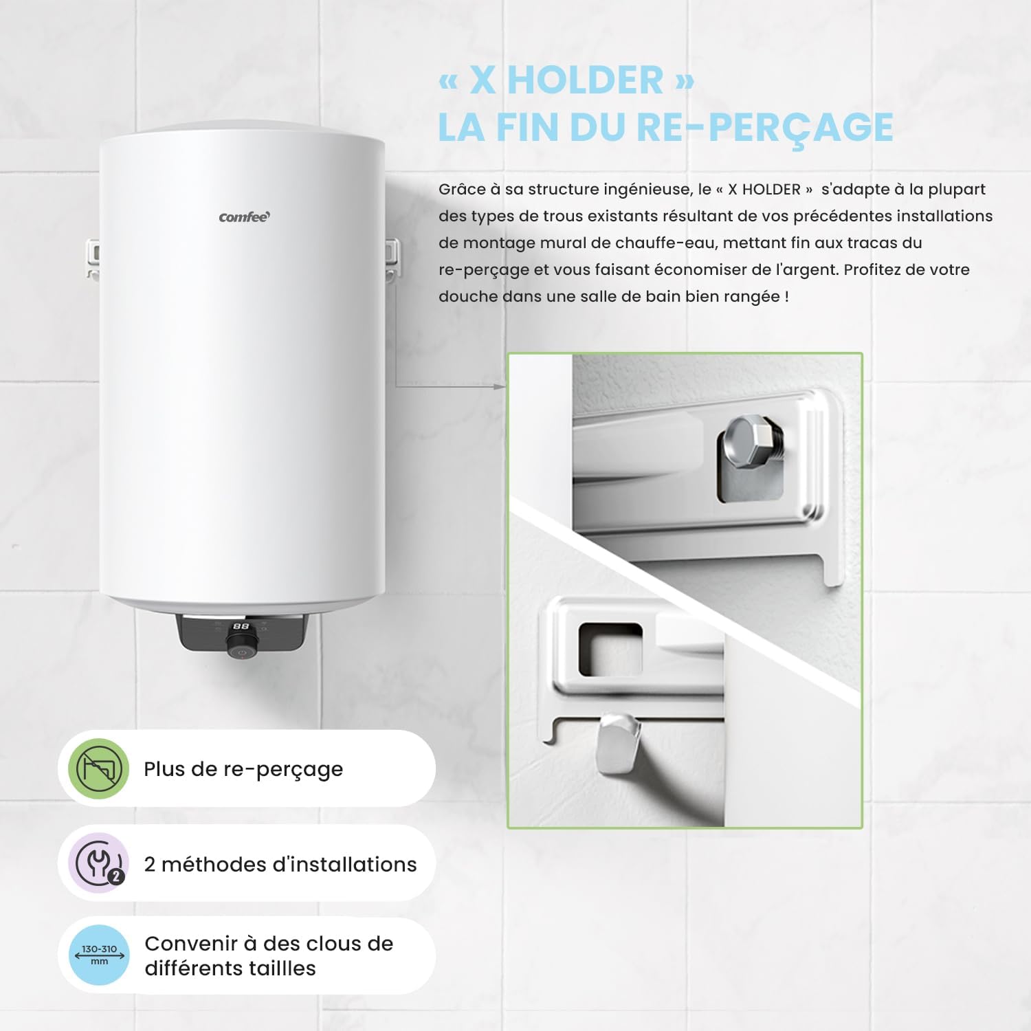 Thumbnail 6 de COMFEE' D80-15EFG chauffe-eau électrique 80 L mural 🌡