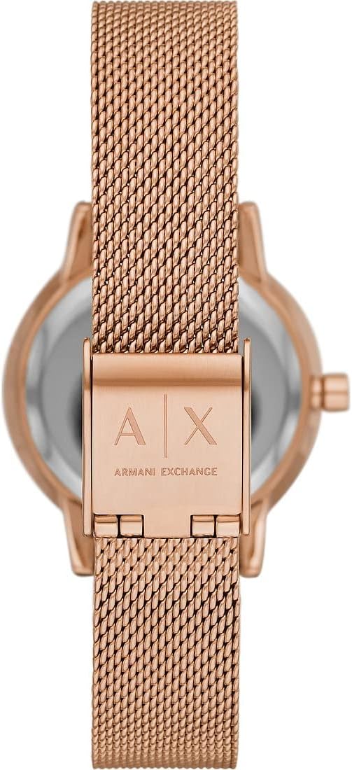 Thumbnail 1 de Armani Exchange Montre à Deux Aiguilles pour Femmes – Boîtier 28 mm, Bracelet Acier Inoxydable Doré Rose