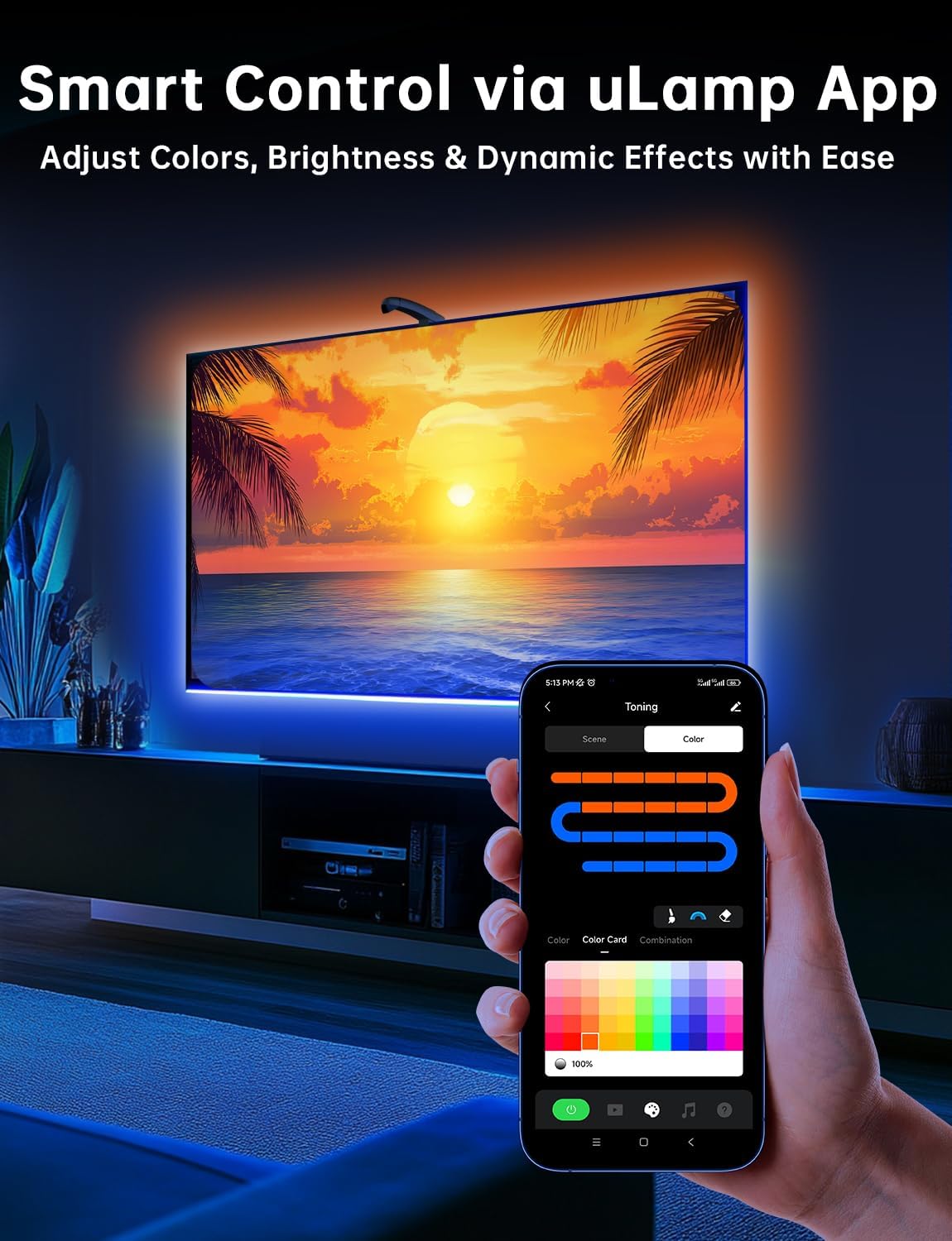 Thumbnail 4 de FFJ TV LED Backlight, 14.7ft RGB