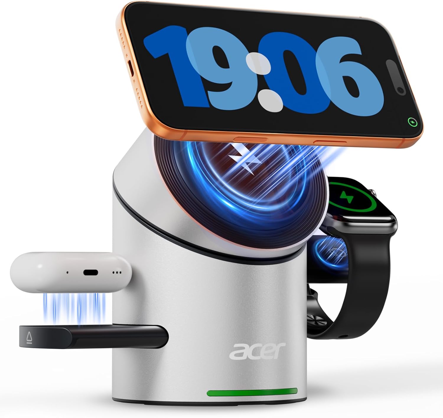Detalle de Acer S2 3-in-1 Apple Charging Station Qi2 15W