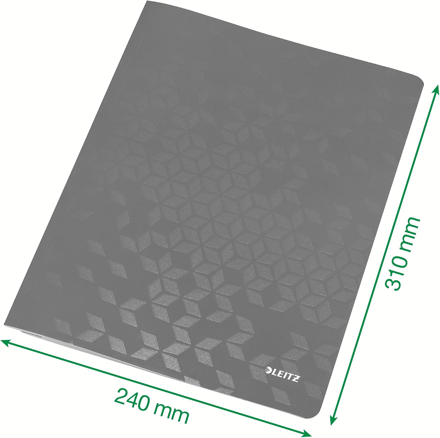 Detalle de Leitz WOW 30010095 offertmapp för A4, laminerad kartong, svart, 250 ark