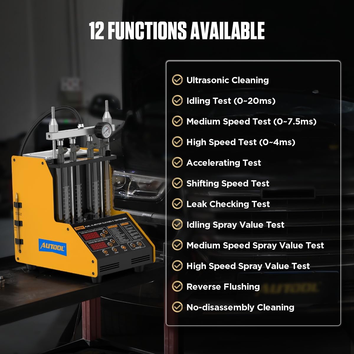 Thumbnail 5 de AUTOOL CT150 pulitore e tester per iniettori carburante a onde ultrasoniche (fino a 4 cilindri, 220V)