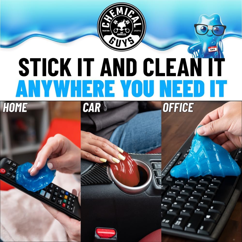 Detalle de Chemical Guys Sticky Icky Car Cleaning Gel: Green Apple & Sweet Strawberry (2-Pack) for Nooks, Crannies, and More