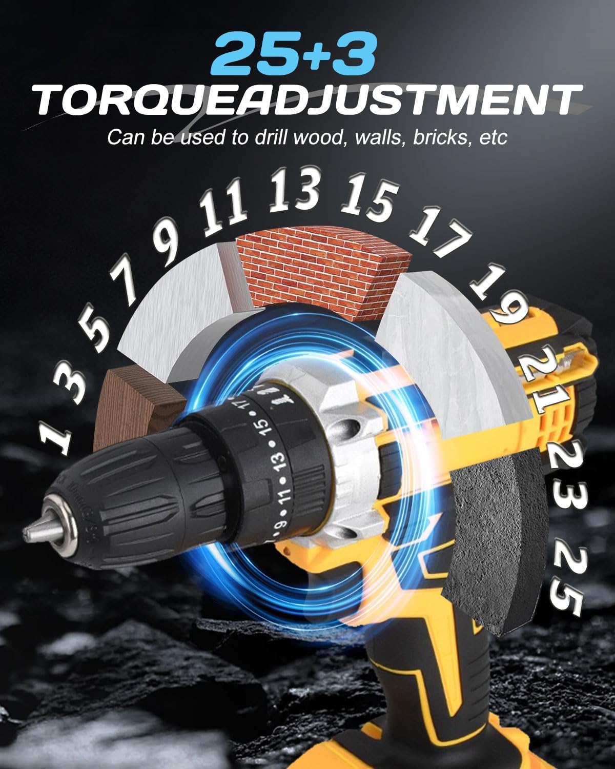 Detalle de Maxesla 21V 25+3 Torque Combi Drill kit
