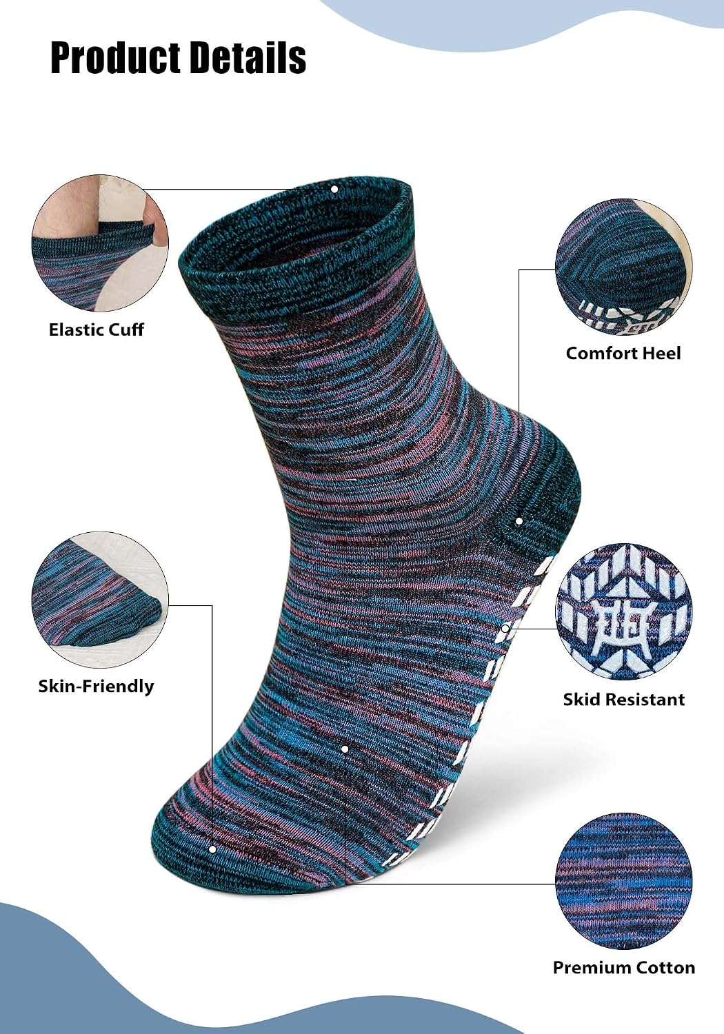 Thumbnail 2 de ZAKASA Non-slip Mens Slipper Socks UK 9-11