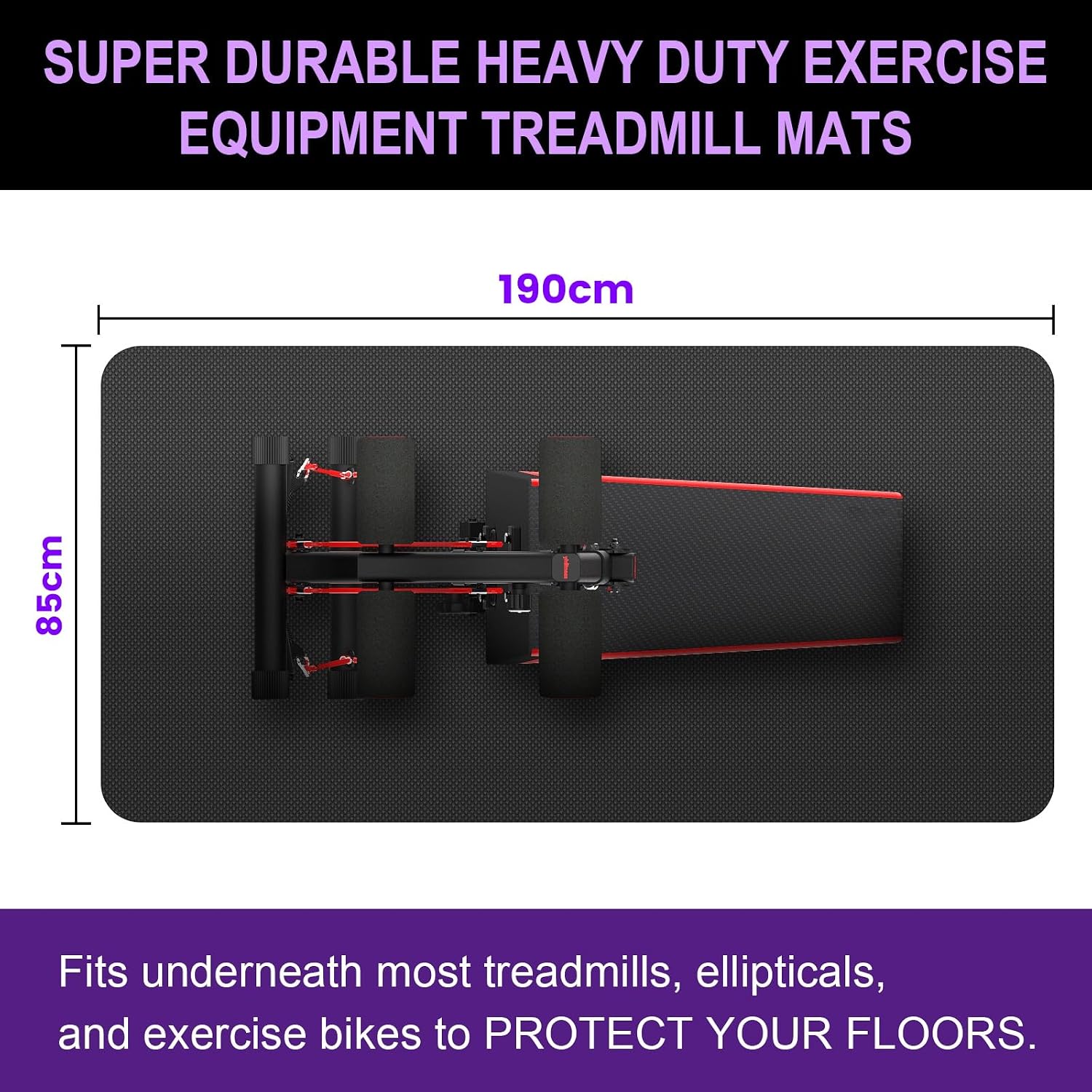 Detalle 2 de Treadmill Mat 190cm x 85cm Protective Floor Mat