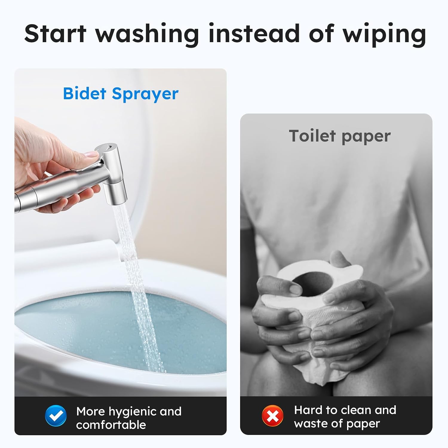 Thumbnail 1 de Arofa handheld bidet sprayer, stainless steel