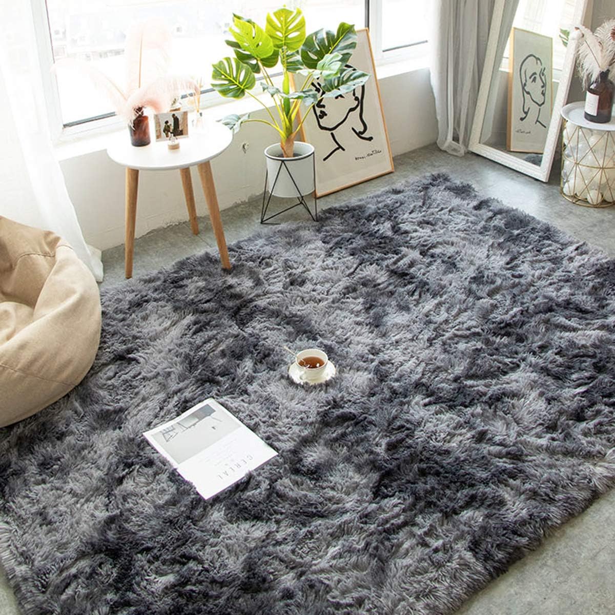 Detalle 2 de Tinyboy-hbq tapis salon à poils longs 160