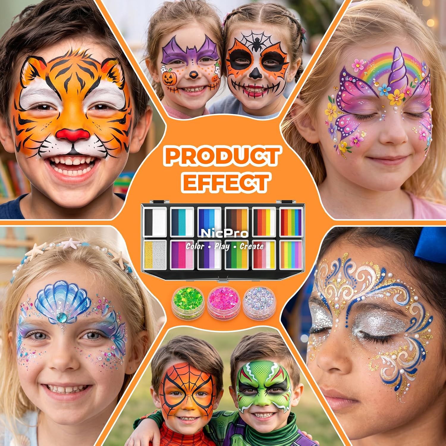 Thumbnail 5 de Nicpro Face Painting Kit, 10g Split Cakes
