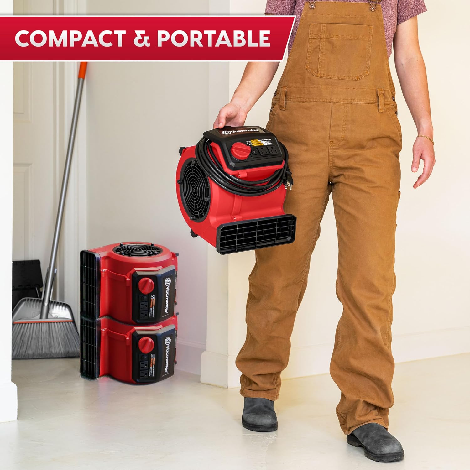 Thumbnail 4 de Vacmaster AM201 1101 Air Mover and Fan, 550 CFM, 3-Speed Red