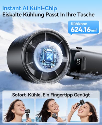 Thumbnail 2 de KIMMOO Handventilator mit Eiskühlung – 3-in-1, 21000 U/min, 199 Stufen, bis zu 14h Akku