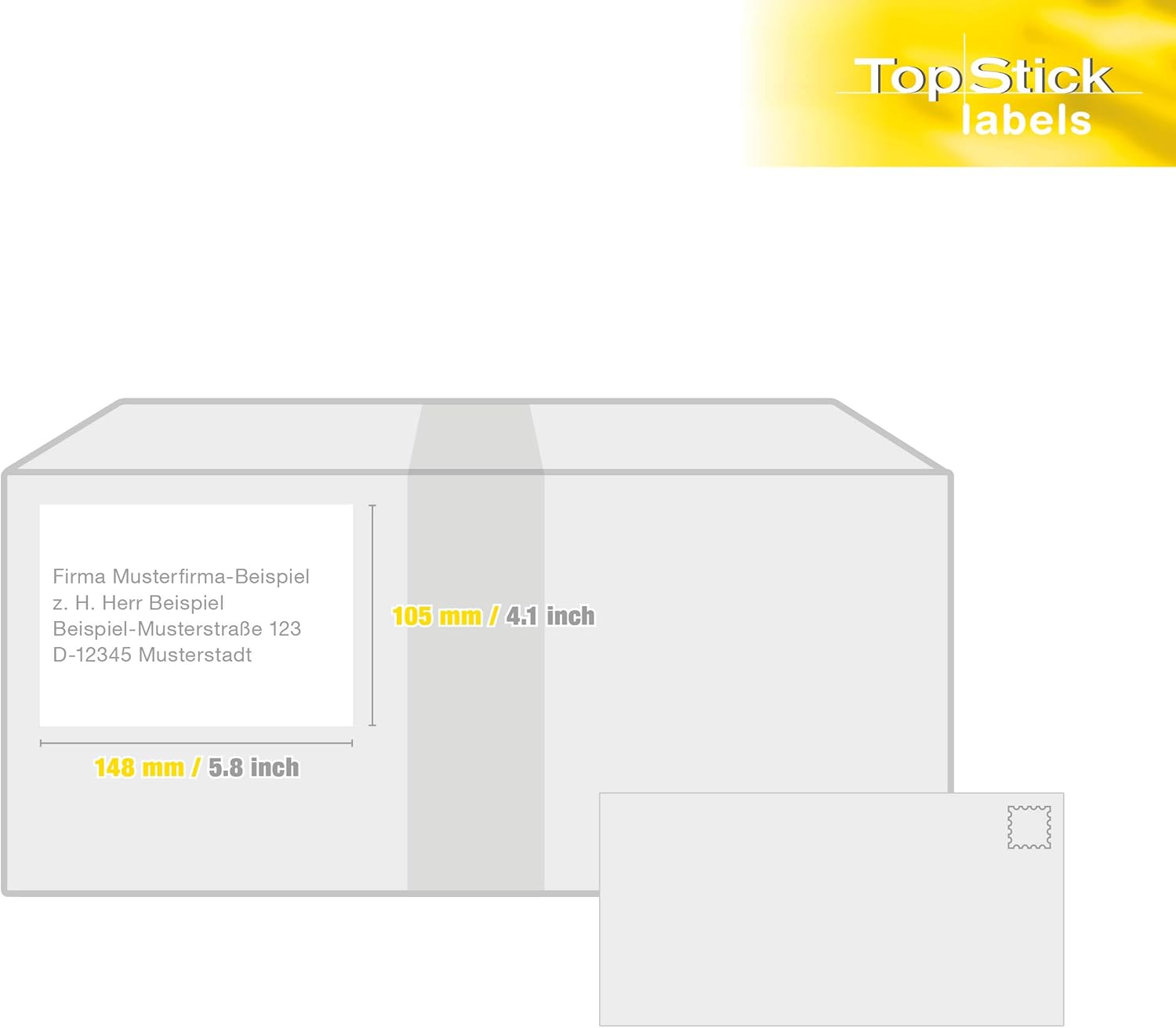 Detalle de TopStick Etichette multiuso autoadesive 4 etichette per foglio A4, 400 etichette (100 fogli) – bianco