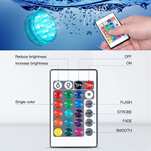 Thumbnail 3 de Daphomeu 2 Pcs Submersible LED Lights with Remote — Battery Powered, 16 Colours