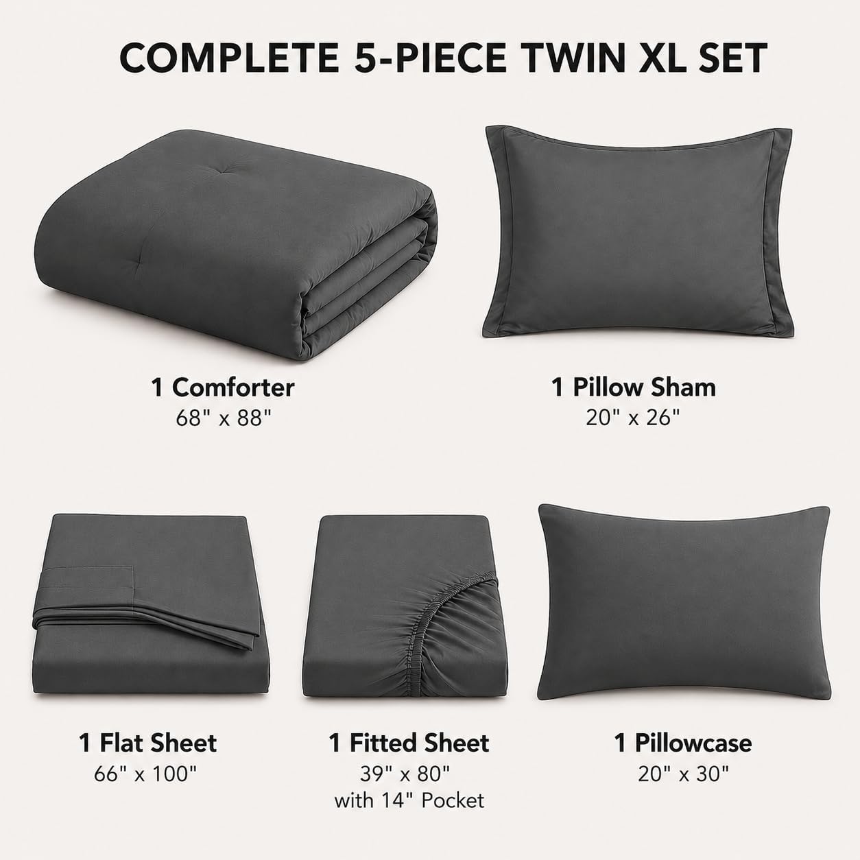 Detalle 2 de HIMEET Twin XL Comforter Set