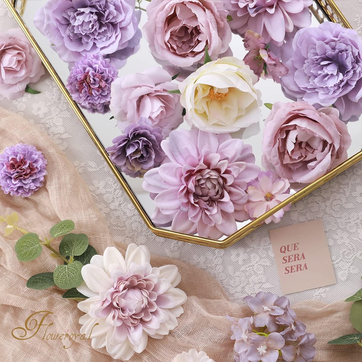 Thumbnail 1 de Floweroyal Purple Silk Flowers Combo for DIY Arrangements 🎀