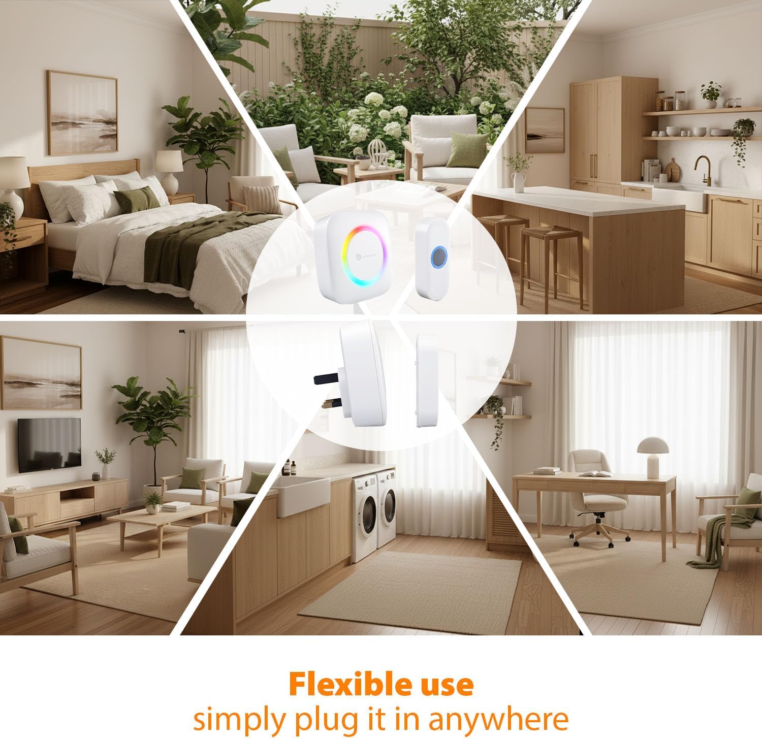 Detalle 2 de Smartwares Wireless Doorbell Set - Plug-in Chime & Push Button (PD-4923)