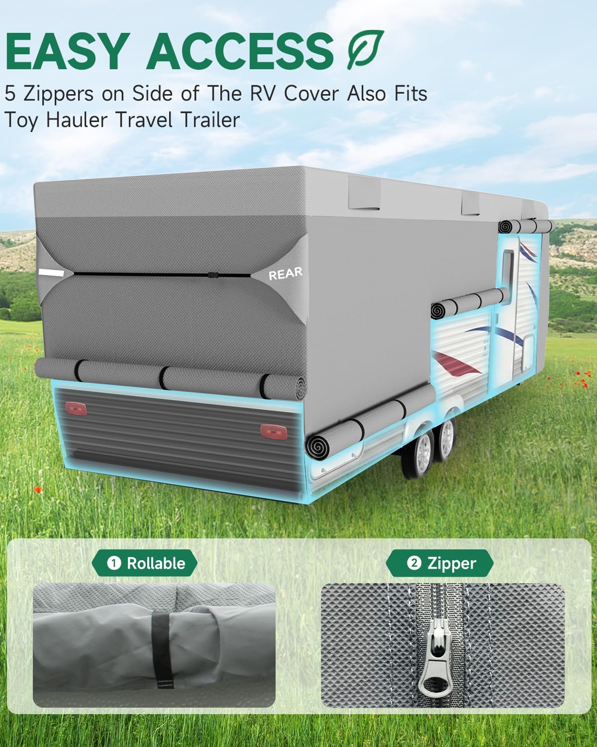 Detalle de Umbrauto RV Cover for 27–30 ft Travel Trailers