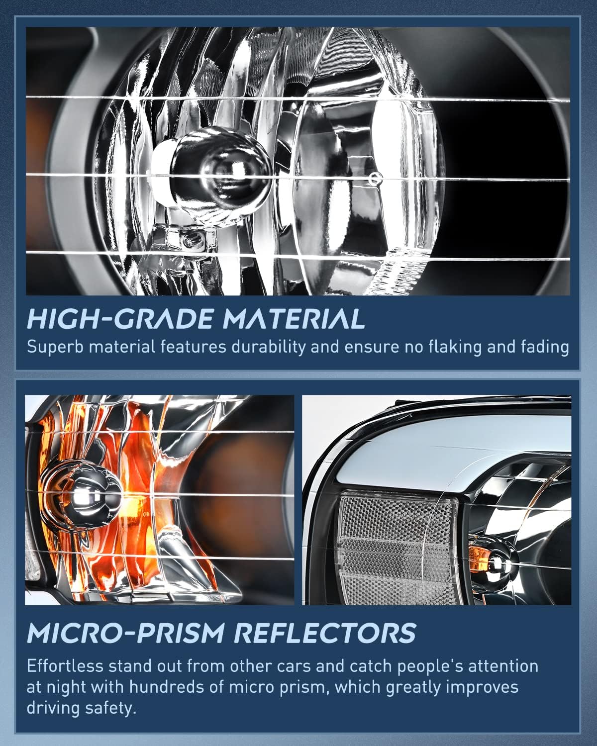 Thumbnail 3 de Nilight LED DRL Headlight Assembly (Black Housing + Clear Reflector) for 2002–2005 Dodge Ram 1500/2500/3500