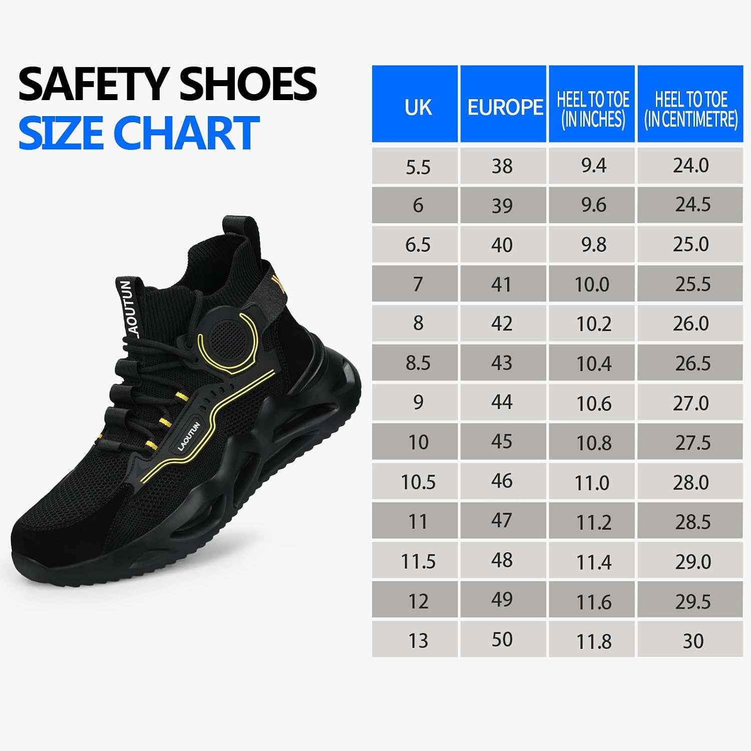 Thumbnail 5 de LAoutun Safety Trainers steel toe protective work shoes