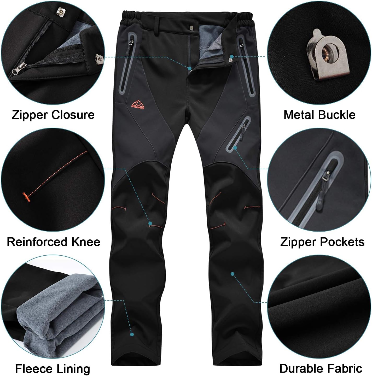 Thumbnail 1 de donhobo Womens Walking Waterproof Trousers Thermal fleece lined trousers for winter
