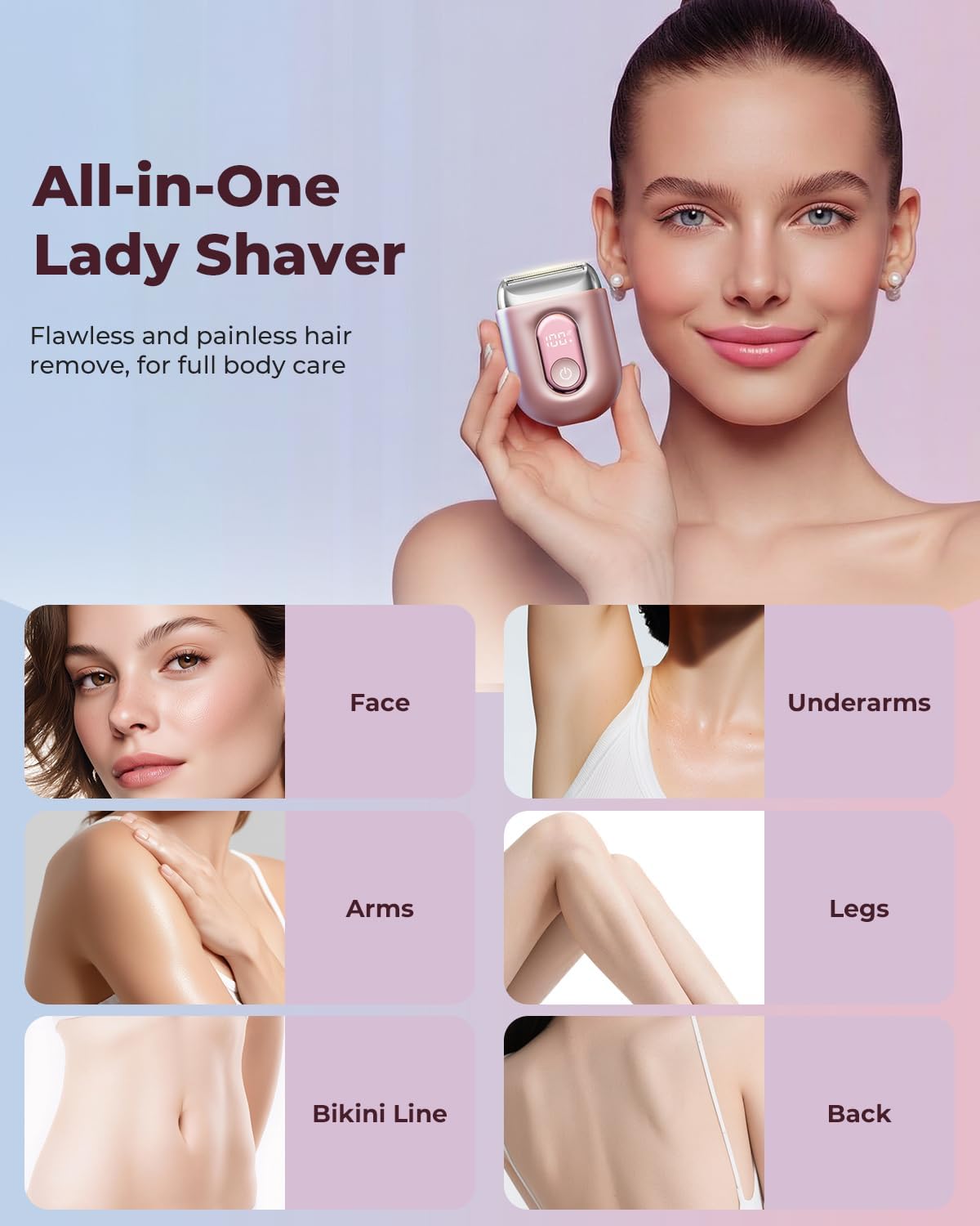 Thumbnail 1 de Lady Shavers for Women – All-in-One Full Body Shaver with 3-Blade System