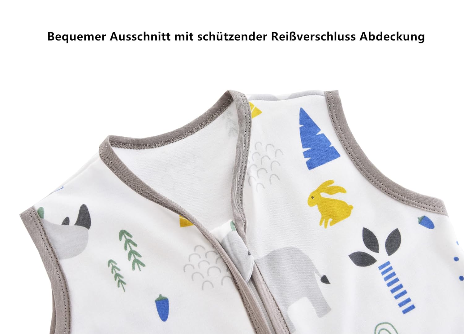 Thumbnail 2 de Chilsuessy Baby Sommerschlafsack mit Füßen 0,5 Tog (100% Baumwolle) – Nashorn, Größen 70–100 cm