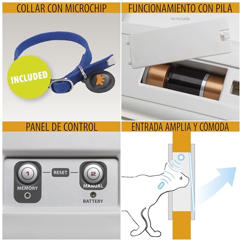 Detalle 2 de Ferplast Swing Microchip mediana — gatera 4 vías con collar