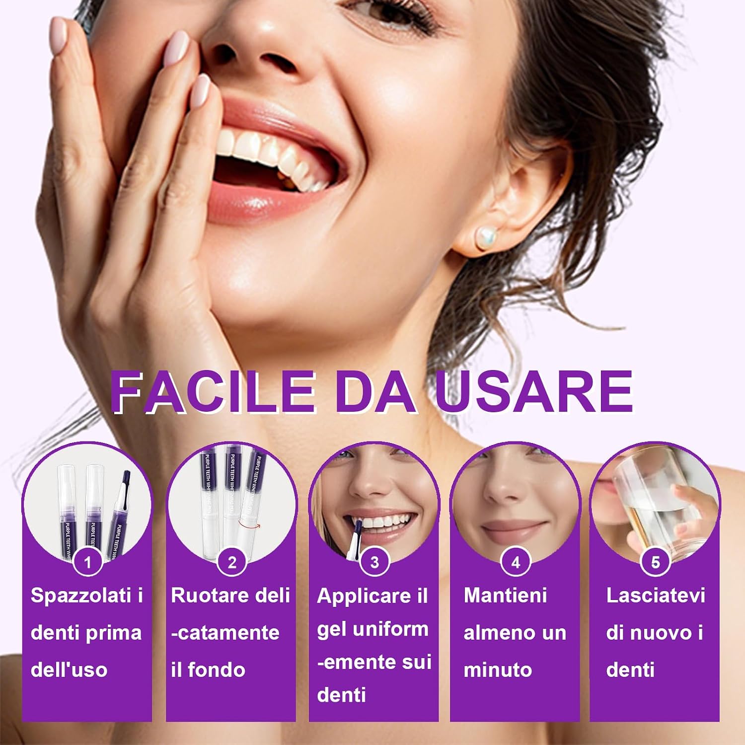 Detalle de Penne Sbiancante Denti – Kit Sbiancamento Dentale 3 Pezzi