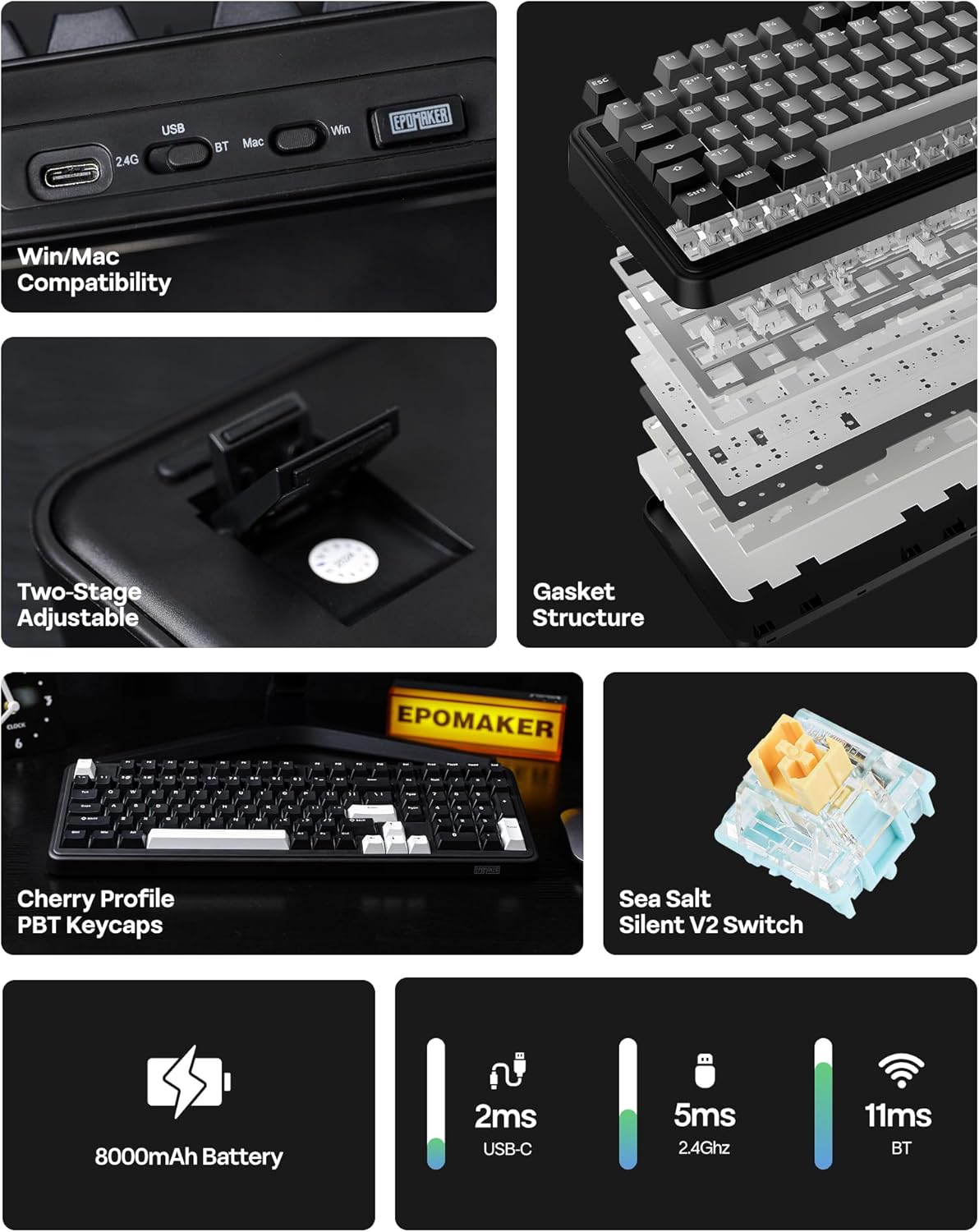 Detalle de EPOMAKER TH99 8000mAh Wireless Keyboard ⌨
